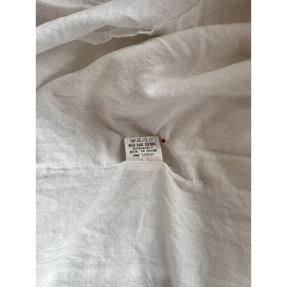 PETAL & UP Domenica Shirred Long Sleeve Midi Dress Size S White NWOT Linen Blend - Picture 10 of 10